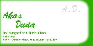 akos duda business card